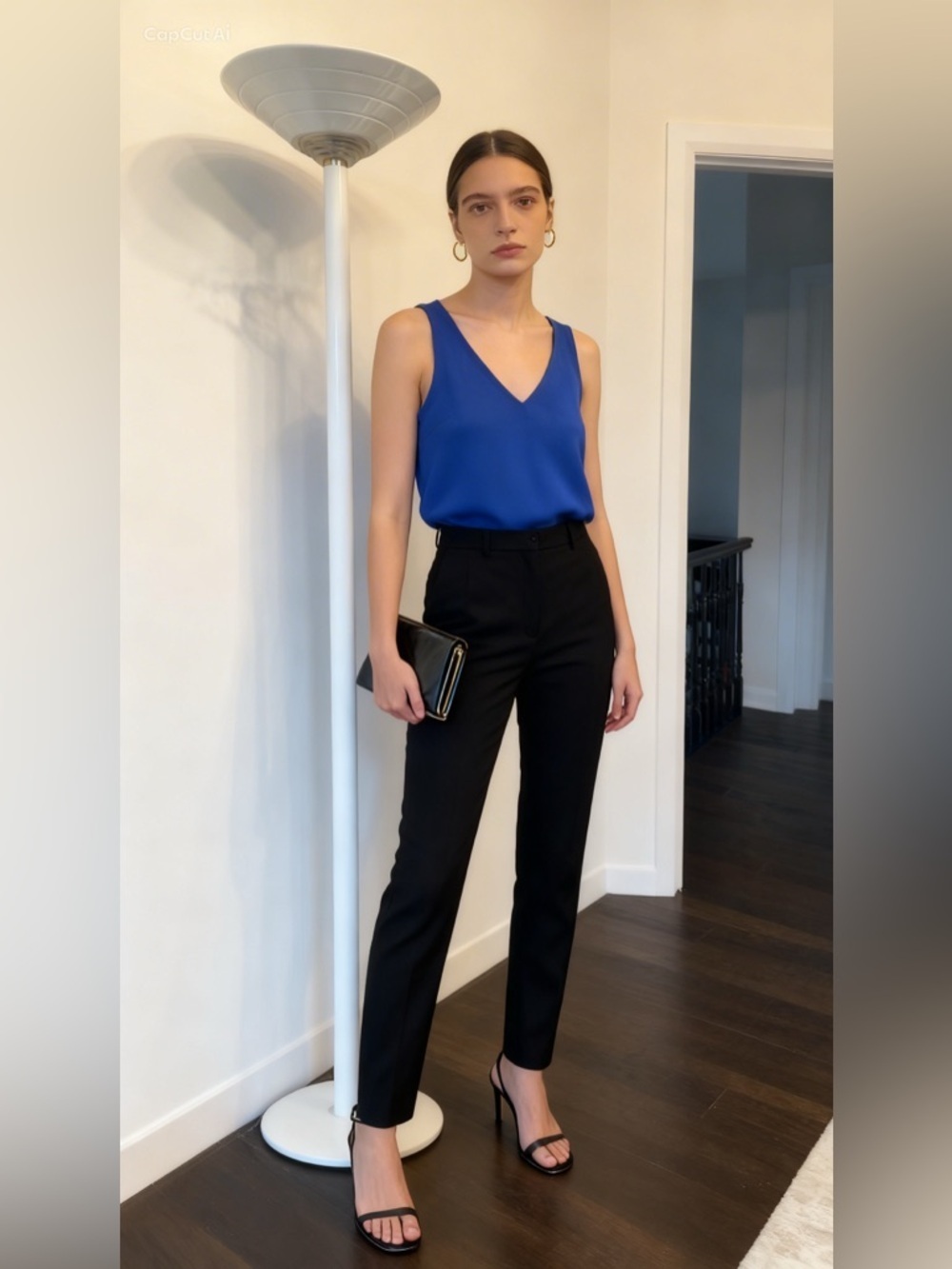 Club Monaco royal blue sleeveless blouse size small - Picture 6 of 7